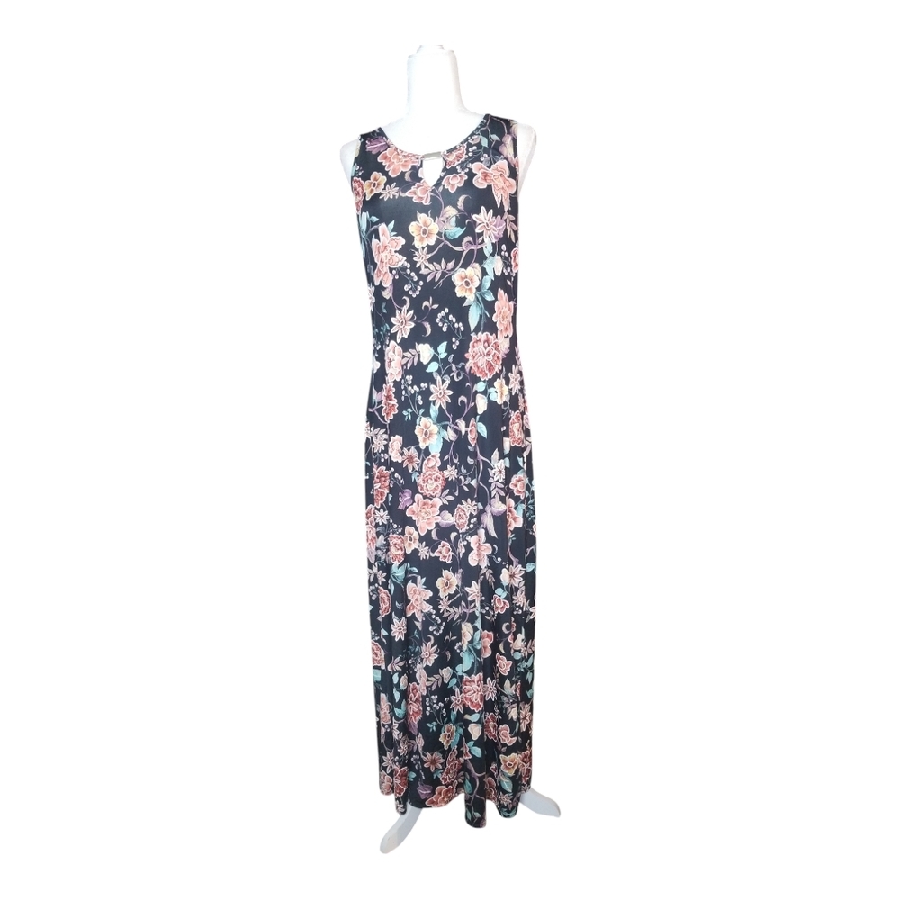 Espresso Pink Black Sleeveless Maxi Sundress
